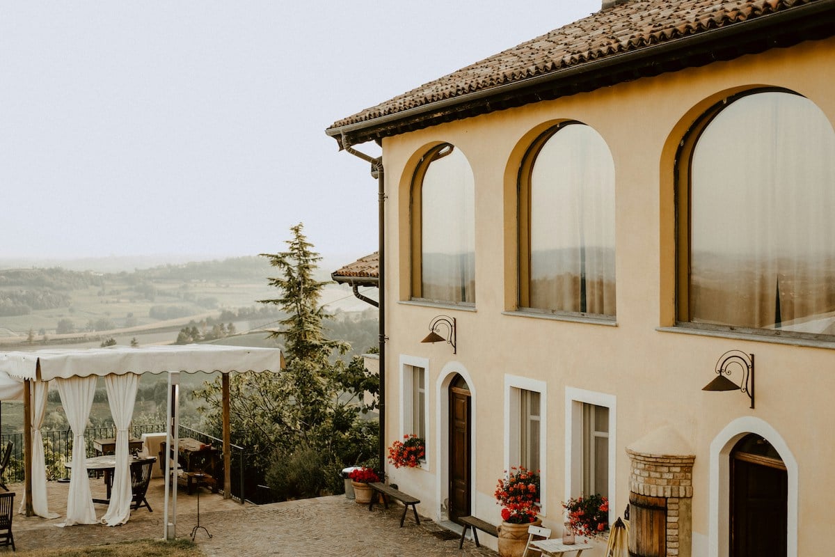 Grand Italian villa with many windows
