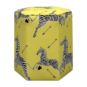 The Inside The Inside Yellow Zebra Hexagonal Ottoman used