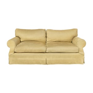  Custom Roll Arm Slipcovered Two Seat Sofa  used