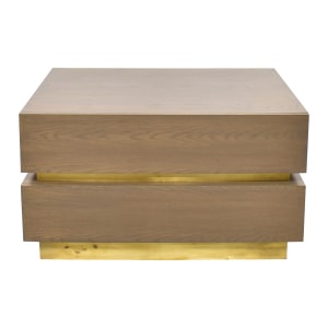 buy Lawson-Fenning Stacked Box Nightstand with Metal Inset Lawson-Fenning
