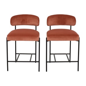 Interior Define Interior Define Hollis Upholstered Counter Stools orange