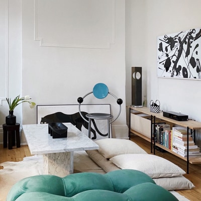 Naomi Otsu's apartment featuring a secondhand First Chair by Michele De Lucchi.